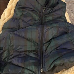 Lands' End Blue and Green Quilted Vest